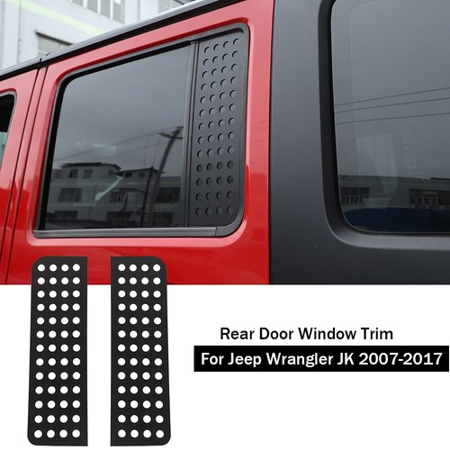 Car Rear Door Window Glass Strip Decals Cover Trim For 2007-17 Jeep Wrangler JK - Picture 8 of 8