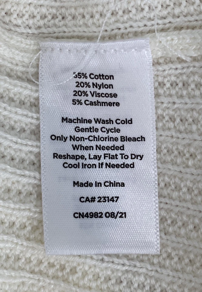 Talbots Cream Pink Teal Colorblock V-neck Sweater Women’s Size Medium - Image 4 of 4