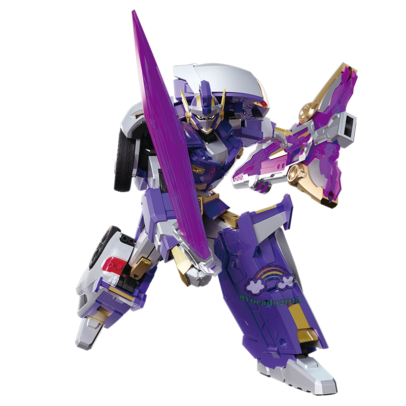 Metal Cardbot WILD GUARDY Purple Sports Car Transforming Robot
