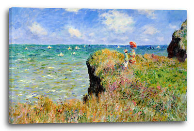 Kunstdruck Claude Monet - Spaziergang auf Klippen-Ebene bei Pourville