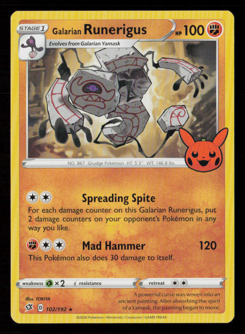 Galarian Runerigus Trick or Trade BOOster 2023 #102/192 Rare Pokemon Card