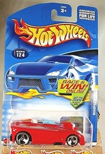 2002 Hot Wheels Mainline/Collector 124 MONOPOSTO Red w/Chrome 3 Spokes Thailand