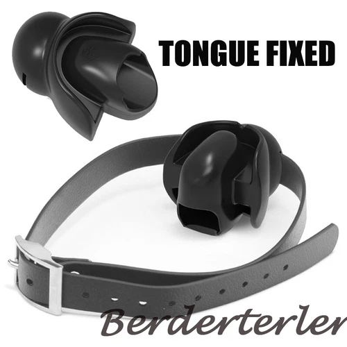 PU Leather Tongue Fixed Open Mouth Gag BDSM Bondage Flirting Restraint Couples - Picture 2 of 22