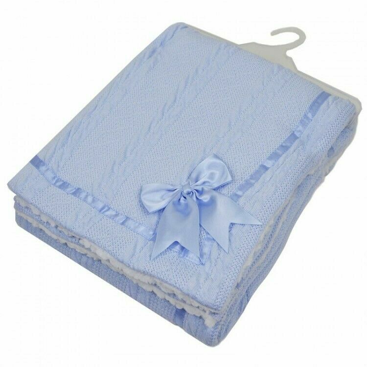 NEW Baby Blankets Spanish Romany Style Sherpa Bow Wrap Blanket Baby