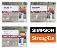 Wood Siding Nail 10d .113" x 3" 304 Stainless Steel Simpson Strong S10SND1 (3PK)
