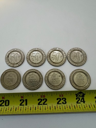 8 TRUMP PLAZA ATLANTIC CITY METAL 50 CENT COIN TOKEN CASINO CHIP - Picture 2 of 8