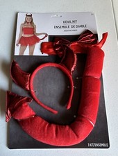 Devil Costume Kit Tail, Ears Collar Fancy Dress Up Halloween Costume Accessory