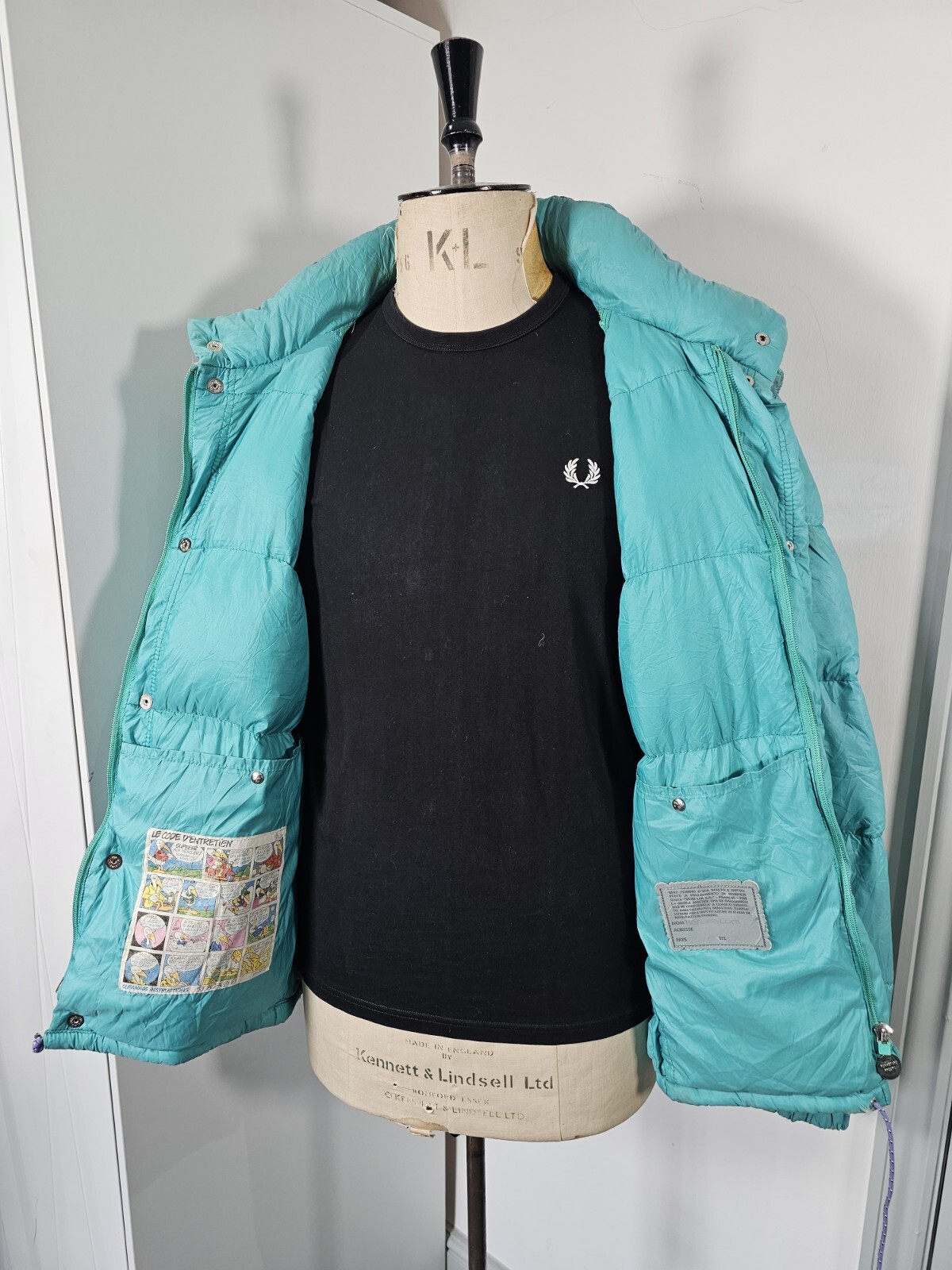 Vintage 70's MONCLER Grenoble Puffer Down Jacket LARGE Green Zip Off Sleeves  thumbnail 3