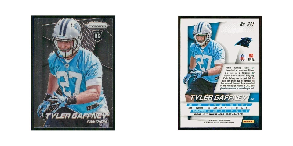 2014 Panini Prizm Tyler Gaffney RC Panthers #271 - Image 3 of 3