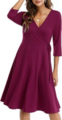 CHARMYI Wrap Dresses for Women Casual V-Neck Swing A-Line Dress Size Small  | eBay