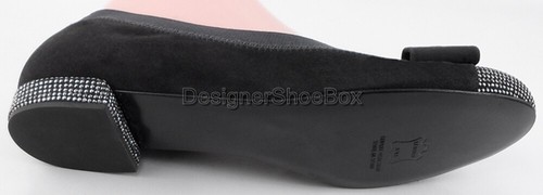 $335 STUART WEITZMAN CABOT Anthracite Suede Studded Cup Designer Bow Flats 6 - Picture 5 of 5