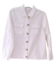 Ladies Ivory Canvas Drawstring Casual Jacket By Linea Tesini Size 18 New