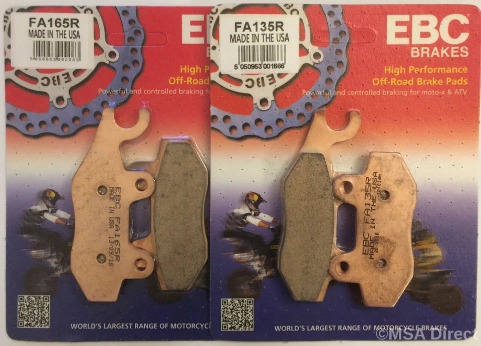 Pastillas de freno de disco delanteras sinterizadas EBC (2 juegos) para Yamaha YFZ450R (2009 a 2014) Foto 2 de 4