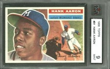 1956 TOPPS #31 HANK AARON KSA 9 PERFECT COLOR RAZOR SHARP PACK FRESH AWESOME HQ