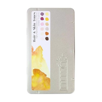 Tonic Studio, Nuvo,  12 Aquarell Buntstifte in Haar- & Hautfarben, im Metalletui