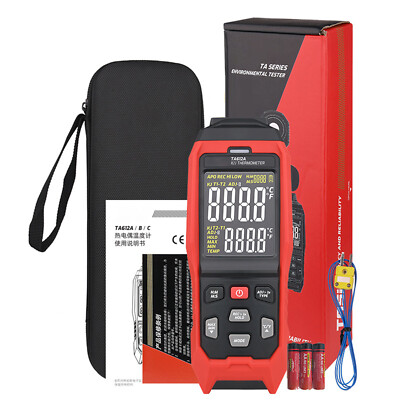New 4-Channel Display K/J Datalogger Thermocouple Thermometer Real-Time Data