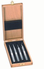 coffret brucelles inox no 1 - 3 - 5 - 7 Horotec 12.381 SWISS MADE