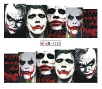Nagelsticker Nagel Tattoos Joker Gotham City Comic Nail Art Sticker Fullcover 