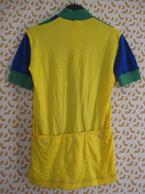 Maillot Cycliste Le Coq Sportif Acrylique 70'S Bleu vintage