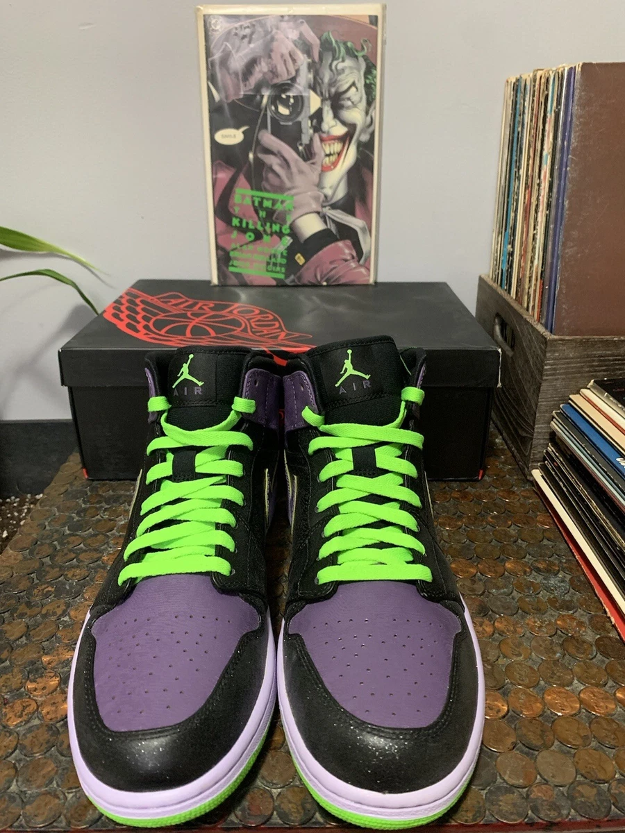 🃏💜💚2012 NIKE AIR JORDAN 1 JOKER ‘Night Vision’ Sz 11.5 RARE VINTAGE DS  OG ALL