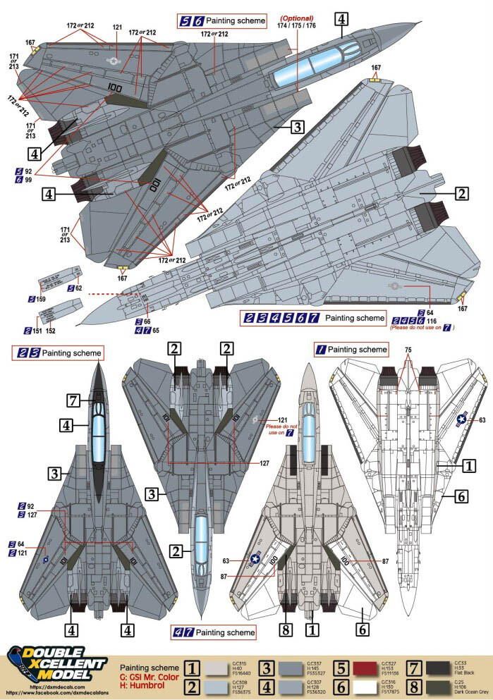 DXM decal 1/72 USN F-14A Tomcat VF-211 Checkmates | eBay