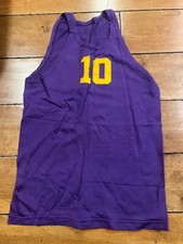 Vintage 1960'S BASKETBALL #10 FELCO PURPLE JERSEY SIZE YOUTH LARGE