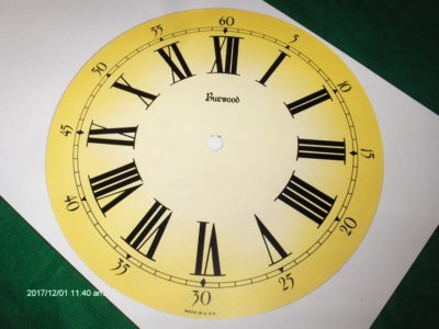 10 5/8'' ''Burwood'' ''Roman'' Card Paper Dial,Attic Yellow Aged Look,SEMI-GLOSS Fin 