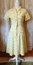 VTG 40/50s PENNEY'S BRENTWOOD FLORAL COTTON DAY HOUSE DRESS 26W