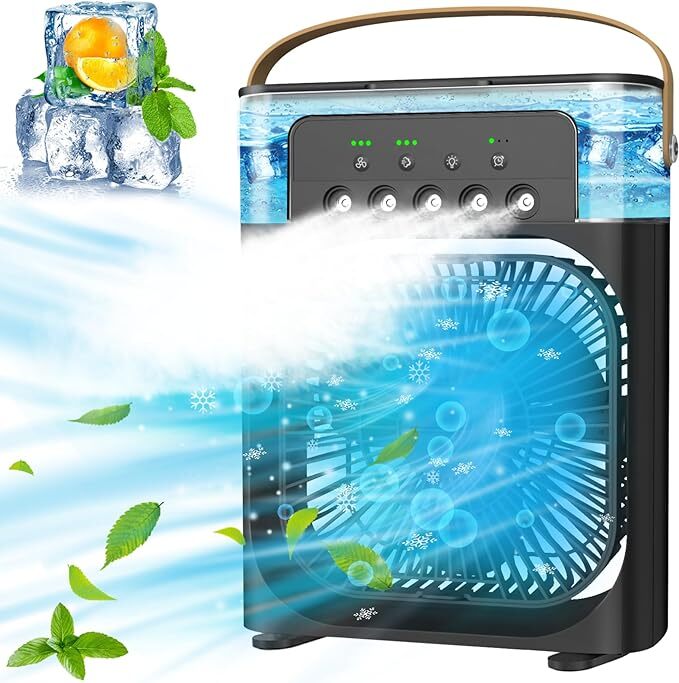 Portable Air Cooler Fan Household Mini Air Conditioner Humidifier  Hydrocooling
