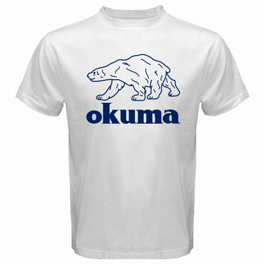 New OKUMA Logo Pro Fishing Men's White T-Shirt Size S M L XL 2XL