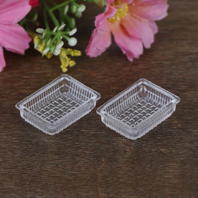 2Pcs1:12Dollhouse miniature accessories resin tray simulation food plate`HQ