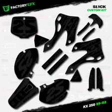 Blackout Slick Graphics Kit fits 99-02 Kawasaki Kx250 Kx 250 Decal Sticker