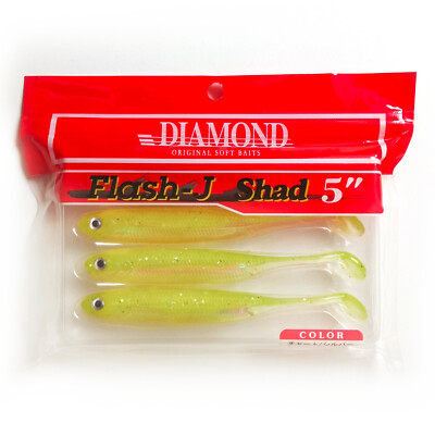 DIAMOND FLASH J-SHAD Realistic 3D Minnow Finesse Rockfish Soft Plastic Lure #19