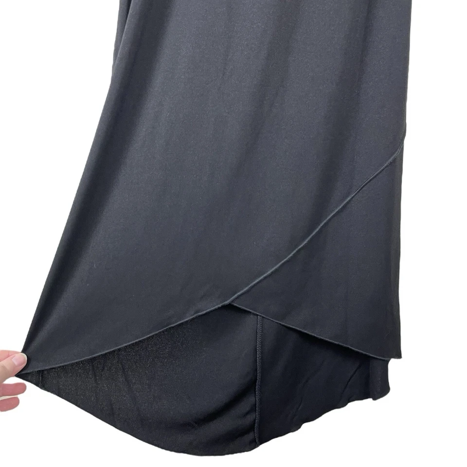 Vintage Y2K Byer Too Tamanho Médio Preto Guarnição Vestido Halter Bainha Alta-Baixa Feito Nos EUA - Imagem 3 de 4