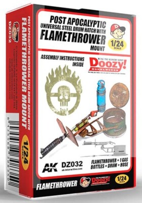 AK Interactive Doozy 1/24 Universal Steel Drum Hatch With Flamethrower Mount