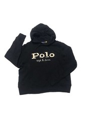 Polo Ralph Lauren Black Hoodie Sewn Embroidered Long Sleeve Women's Size Large