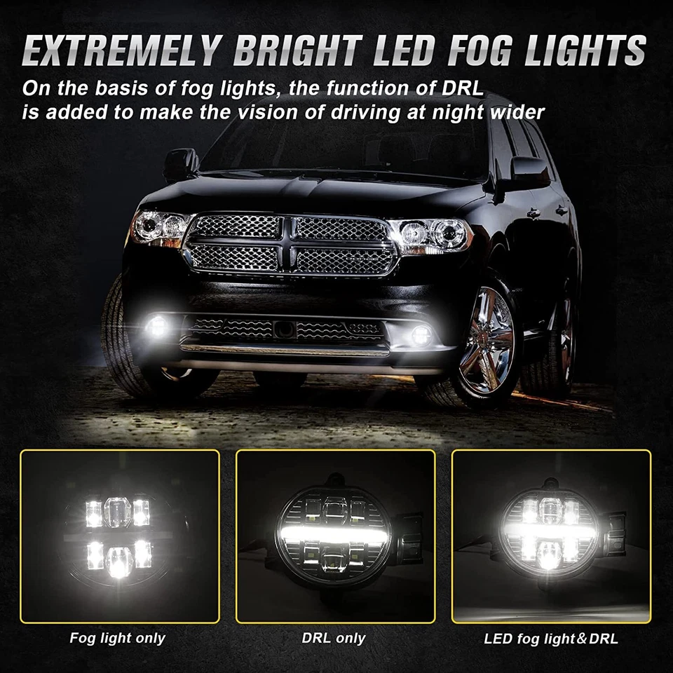Par de luces antiniebla LED DRL para Dodge Ram 1500 2002-2008 Ram 2500 3500 2003-2009 Foto 2 de 4