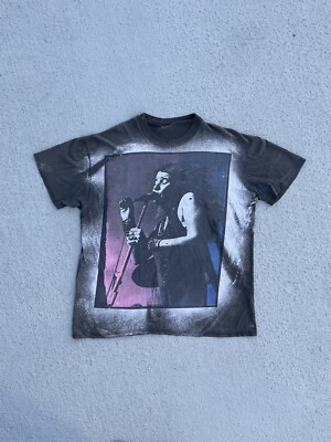 Vintage 90s Janis Joplin Mosquito head All Over Print Faded Band 