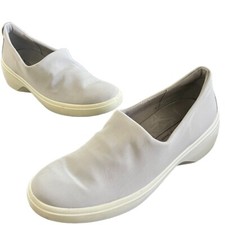 Ecco Casual Slip On Shoes Womens 38 /7-7.5 Blue Gray Leather Danish Design
