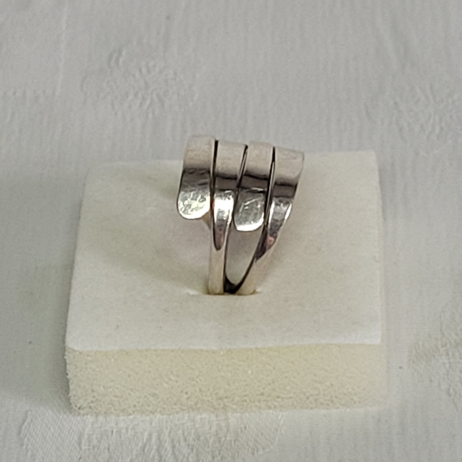 09K5 NICE SOLID SILVER MULTI RING 7.03g SIZE 58 9… - image 7