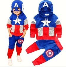 CAPTAIN AMERICA Kids Spiderman Track Suit SUPERHERO Ships from United States 