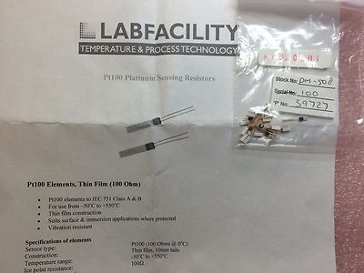 DM-508 Lab Facility DM508 Pt100 Platinum Sensing RES Thin Film 100 Ohms 2 PCS