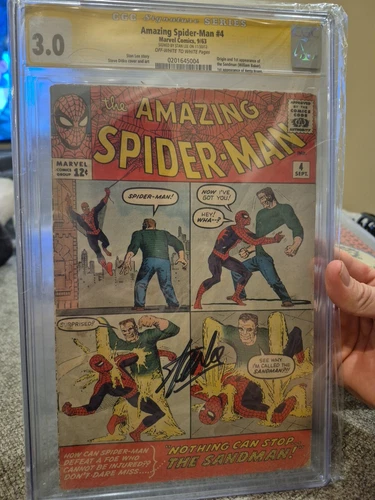 Amazing Spider-Man #4 (1963) CGC 3.0 SS 1st Appearance Sandman STAN LEE SIG