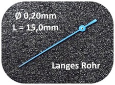Sekundenzeiger 0,20mm Langes Rohr GEBLÄUT L= 15mm - center second hand - 20LR