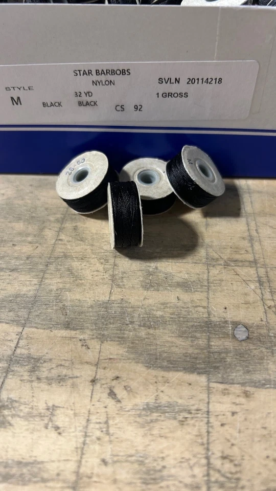 T-90 STYLE M COATS BLACK NYLON BOBBINS 1 GROSS (144 PCS) - Image 3 of 3