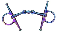 Rainbow Multi color Full Cheek  Horse Bit Snaffle Double Jointed Lozenge Fat