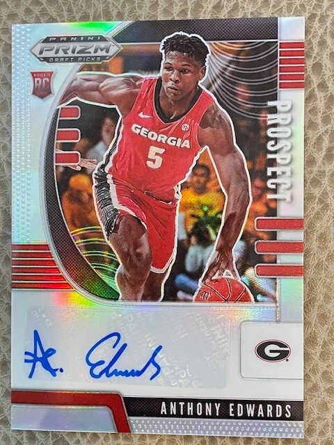 Anthony Edwards 2020 Prizm Draft Picks Rookie Auto #PA-AE Georgia