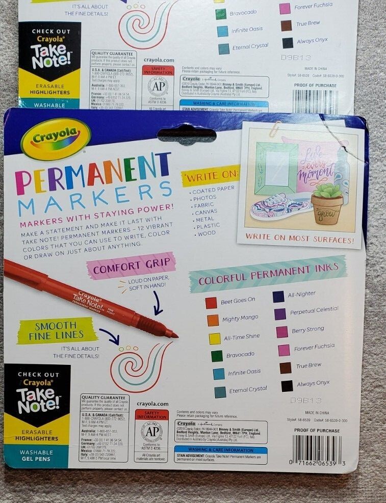 Crayola Permanent Markers Set Of 2 12 Packs Low Odor All The Colors