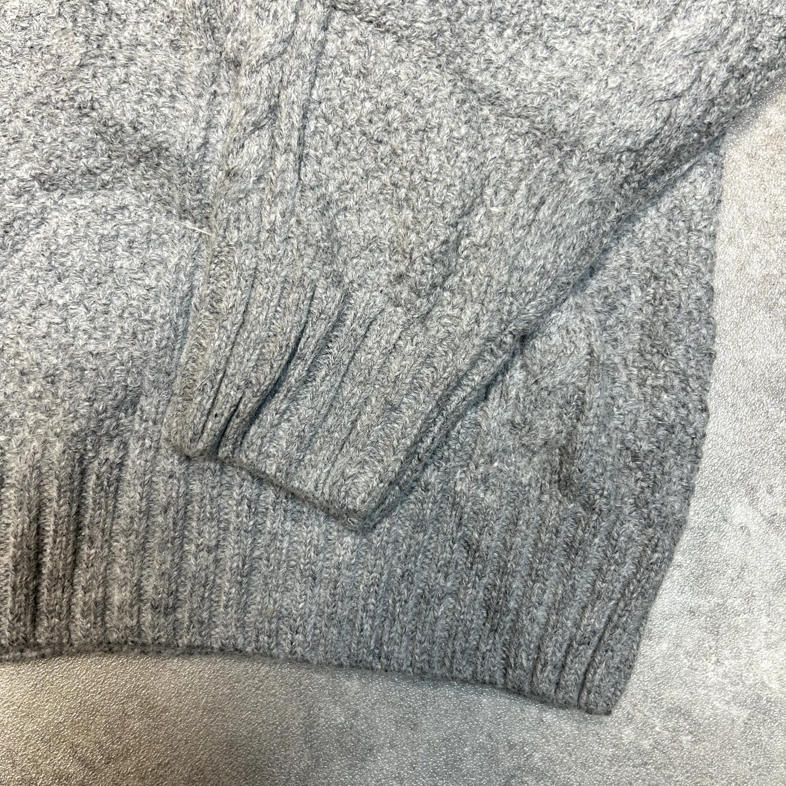 Duluth Knitted Jumper Mens Small Crew Neck Cable Knit Pullover Sweater, Grey image 4