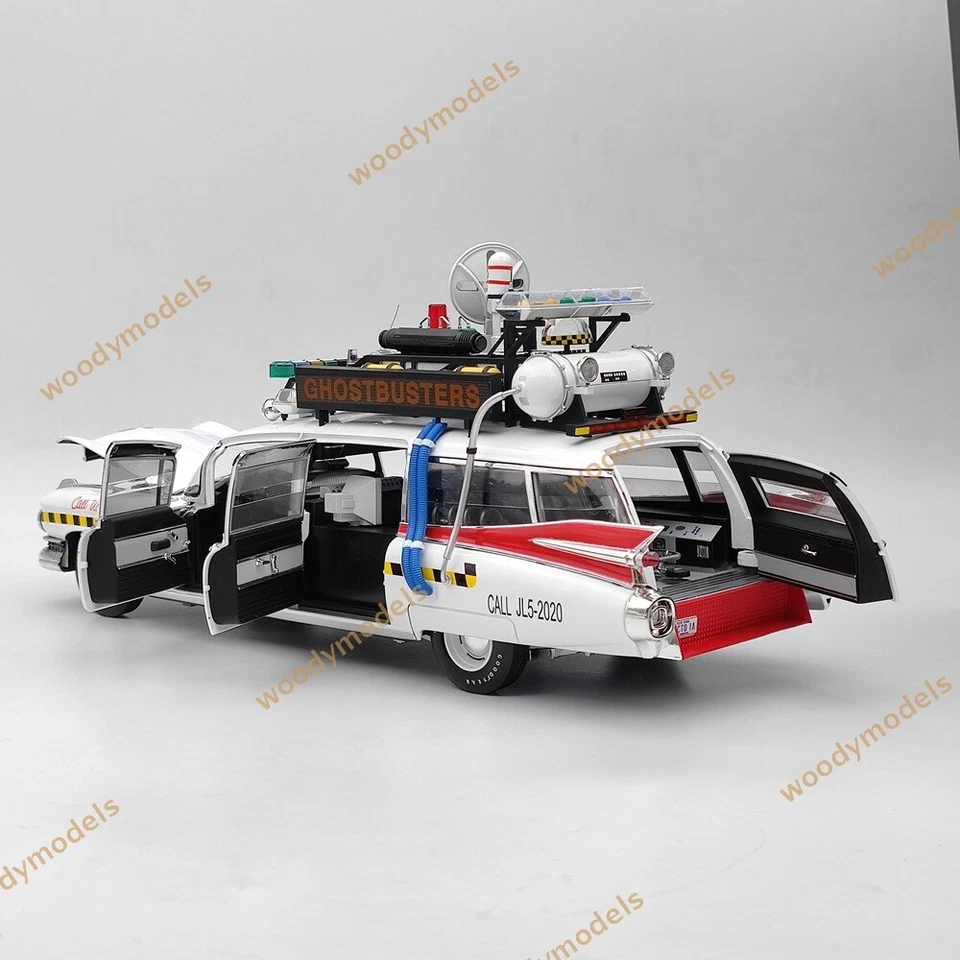 1:18 HOT WHEELS Elite Cadillac Ghostbusters II ECTO 1A X5470 Diecast Model CarUS - Image 3 of 4